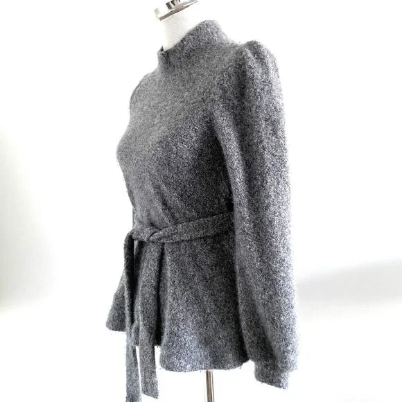 CO Cashmere Mock Neck Sweater Gray - Picture 9 of 11